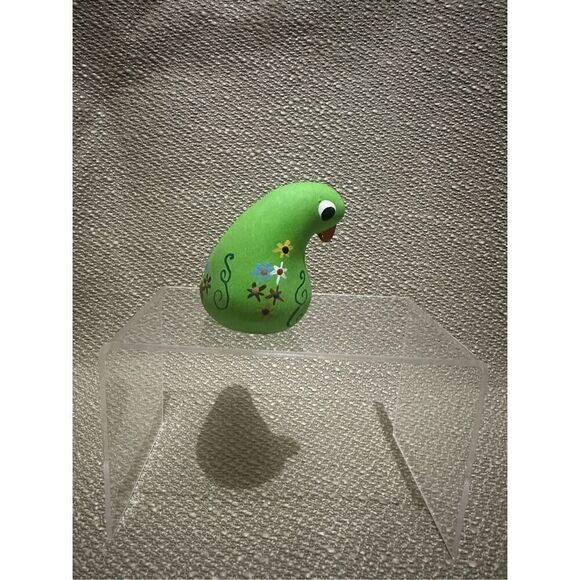 Vintage Hand Painted Pottery Green Bird Artist Signed By Gloria A Dios Panama - Picture 5 of 8